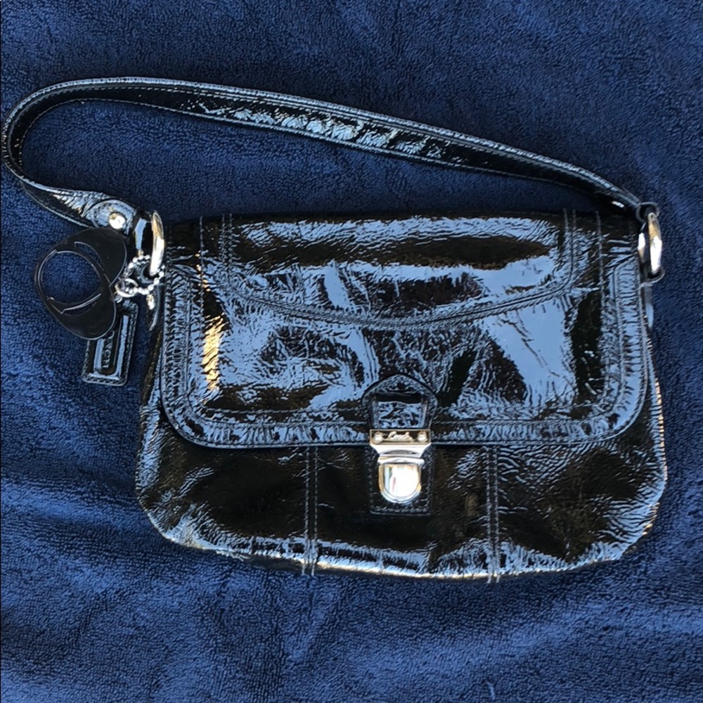 Black patent Coach Poppy Purse